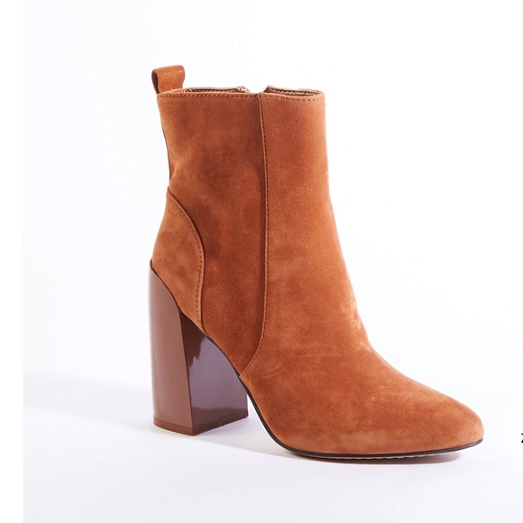NEW Vince Camuto Enverna Block Heel Bootie Size 6.5 In Caramel Color - Picture 3 of 13